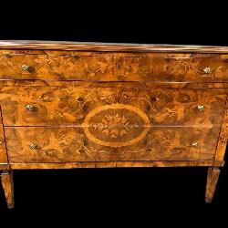 ITALIAN MARQUETRY INLAID 3 DRAWER CHEST