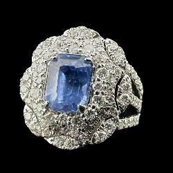 PLATINUM KARL HAAS RARE UNHEATED SAPPHIRE AND