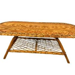 VERMONT TUBBS WOOD AND HYDE WOVEN COFFEE TABLE