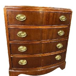 SOLID MAHOGANY BOW FRONT OVERSIZED NIGHTSTAND