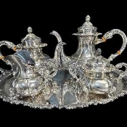 ANTIQUE ALT-HEIDELBERG STERLING SILVER TEA SET