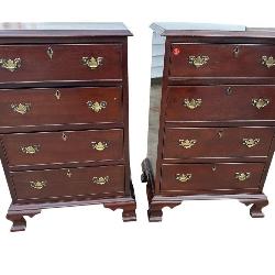 2 CRAFTIQUE SOLID MAHOGANY TALL NIGHTSTANDS