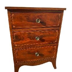 18TH CENT. INLAID 3 DRAWER MAHOGANY CHEST