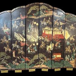 6 PANEL COROMANDLE DOUBLE SIDED ORIENTAL SCREEN