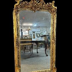 LARGE GOLD GILDED CHERUB MIRROR