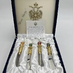 SET OF 4 FABERGE' BUTTER KNIVES