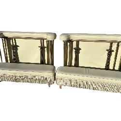 2 BRASS AND LEATHER KNEELING BENCHES