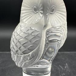 SIGNED LALIQUE 3.5 INCH OWL