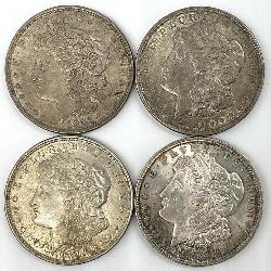 4pc 1921 Morgan Silver Dollars