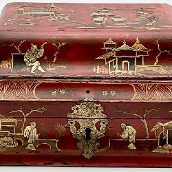 Antique Chinese Red Lacquer Box