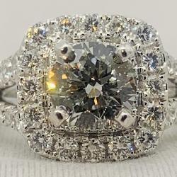 14KT WHITE GOLD 2.98CT DIAMOND RING WITH 1.28CT