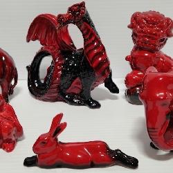 Royal Doulton Flambe Dog of Fo Collector’s Club William Hughes Foo Dog, Elephant, Dragon, and More!