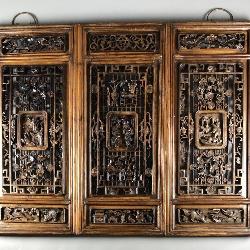 Carved Chinese Panel Qing Dynasty 19th Century