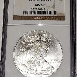 NGC Graded 2009 American Silver Eagle MS 69...