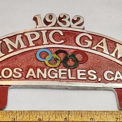 1932 Olympic Games License Plate Topper LA, Cali