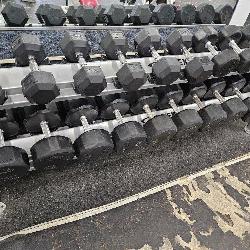 Cybex Dumbell Weights w Rack 30 lbs to 100 lbs