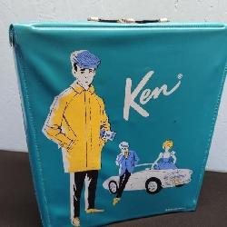 Vtg Ken doll, wardrobe case and accessories