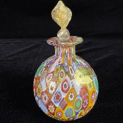 Murano Millefiori and gold leaf perfume decanter