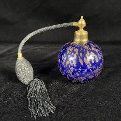 Vintage handblown cobalt blue perfume atomizer