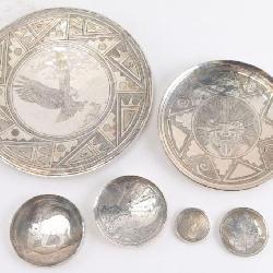 Collection of Sterling Indian Plates.