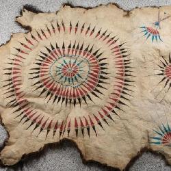 Native American Painted Buffalo Robe.