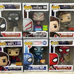 Spiderman Funko Pop Figures Group