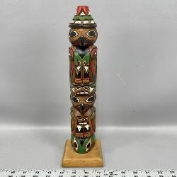 Signed Raven Totem Pole by Ray Williams 13