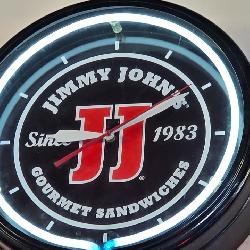 JImmy Johns clock and signs