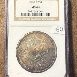 MS64 1881 S Morgan Silver Dollar