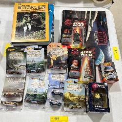 Star Wars Collectibles Lot: Books, Figures, Cars,