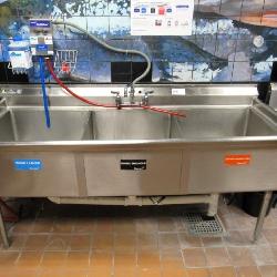 77-INCH 3-COMPARTMENT SINK