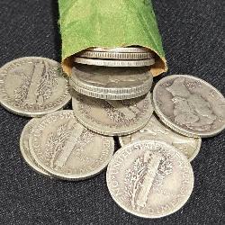 Roll of Mercury Dimes 1930s-1940s