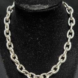 Sterling Silver 925 Italy Oval Link Chain Necklace