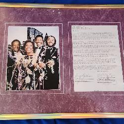 Gladys Knights and The Pips Signed and Framed Contract