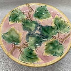 *MAJOLICA CAKE PEDESTAL PLATE