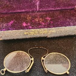 antique glasses and case