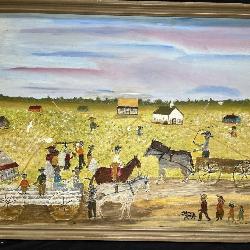 Folk Art Painting by Jim Dovvoh Acrylic on Board