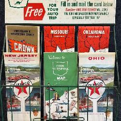 Sinclair Auto Tour Service Metal 1950s Map Rack w/ 8 Flying A Texaco Phillips Maps