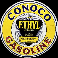 Conoco Ethyl Gasoline Double SCoca Cola Sign Of Good Taste Original Self Framed 1960s Fishtail Sign 