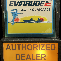 Evinrude First In Outboards Authorized Dealer Lighted Advertising Countertop Sign 