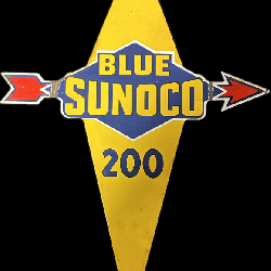 Blue Sunoco 200 Original 1950s Gas Pump Plate Advertising Sign 