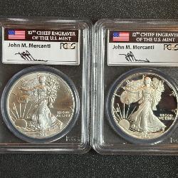 Lot# 36 (2) 12th Chief Engraver of the US Mint John M Mercanti Signed