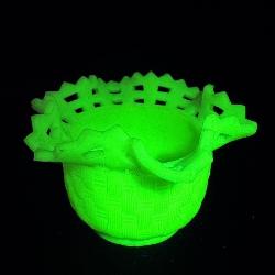 Fenton Lime Green uranium glass Basket Weave >