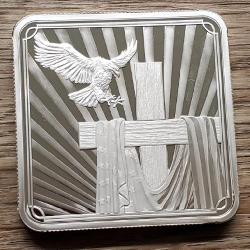 5 oz Silver Cross/Flag/Eagle  Bar