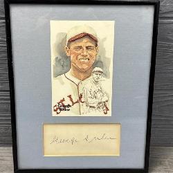 George Sisler Autographed Framed Picture