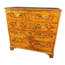 RARE WALNUT 18TH CENTURY BURRELLED INLAID CHEST