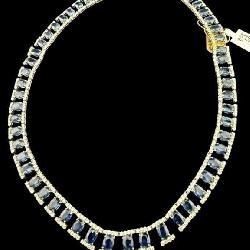 PLATINUM MAJESTIC SAPPHIRE AND DIAMOND NECKLACE