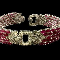 14K WHITE GOLD OSCAR FRIEDMAN RUBY AND DIAMOND