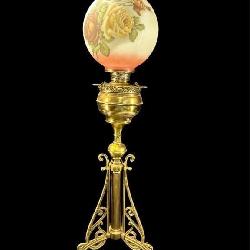 RENAISSANCE VICTORIAN BRASS BANQUET LAMP