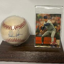 Signed/Autographed Nolan Ryan Baseball and Stand